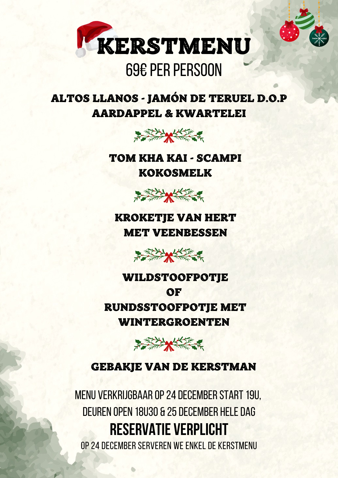 Kerstmenu Filetpurken
